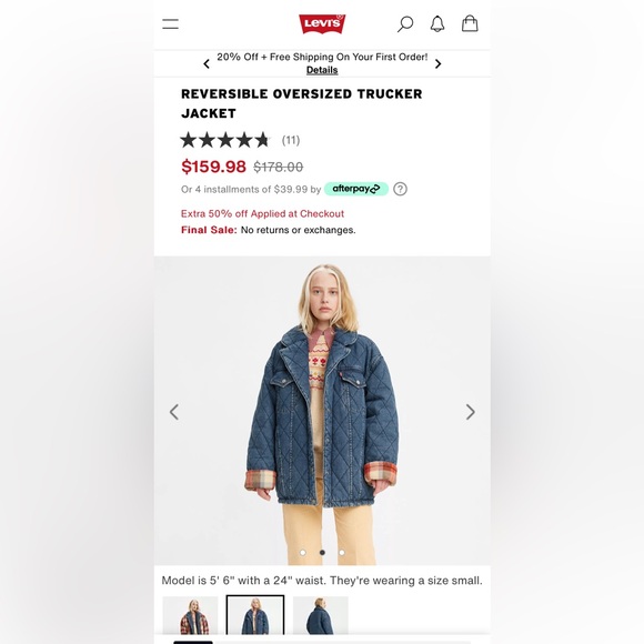 Levi’s Reversible Oversized Trucker Jacket - Picture 3 of 3